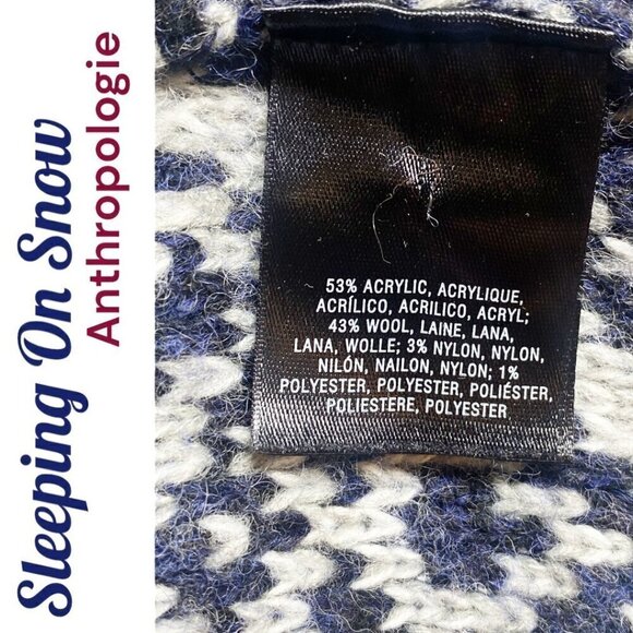 SLEEPING ON SNOW (ANTHROPOLOGIE) Open Front Wool Southwest Chunky Cardigan, Size - Picture 11 of 13
